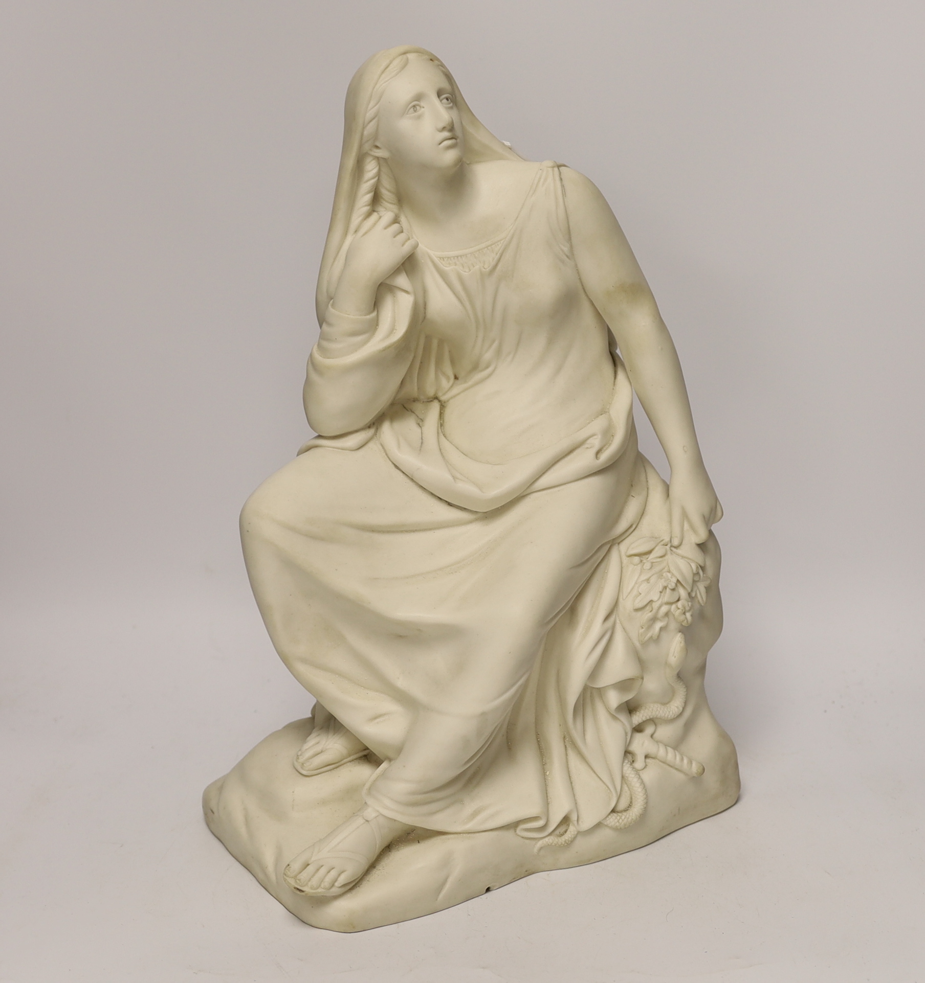 A Minton parian figure of a maiden, 1859, 38cm high